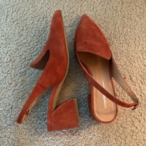Suede block heels by intentionally